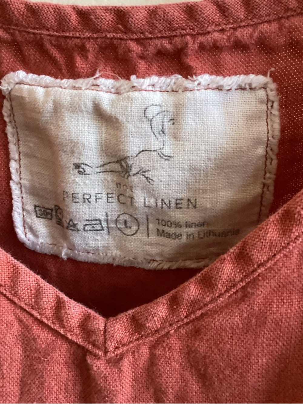 Not Perfect Linen Loose Tank Top Rust Misses size L - Picture 3 of 4